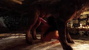 Un vieux chien baise sa maîtresse aux gros seins