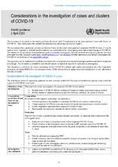 2020 • криминал • 16+. Considerations In The Investigation Of Cases And Clusters Of Covid 19 Interim Guidance 2 April 2020