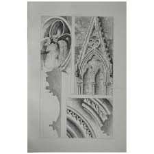 Original Antique Architectural Print By John Ruskin Circa 1880 Rouen Architectural Prints Architectural Antiques Rouen