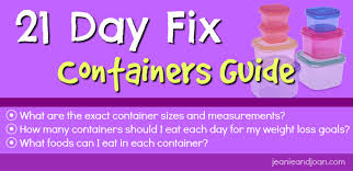 21 Day Fix Container Sizes Portion Control Plan