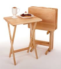 5pc Tv Table Set Rectangular Table Tv Tv Tray Table Winsome Wood
