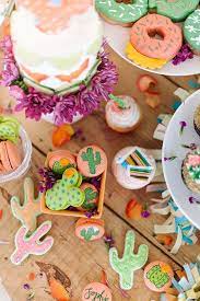 Throwing a fiesta party is easy and can be such a blast with the right tools and. Desert Inspired Desserts Cactus And Taco Cupcakes Macarons Colourful Dessert Table Mexican Fiesta Par Birthday Party Themes Birthday Party Cactus Party