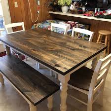 Currently, our tables are available for rent in dc, va, md and select parts of pa. Furniture Rustic Pedestal Farmhouse Table Set With Long Benches Provincial Brown With Gray Base Dining Set Kitchen Table Set Dining Room Furniture