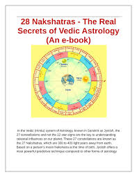 Pdf 28 Nakshatras The Real Secrets Of Vedic Astrology An