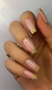 Gold foil french tip (transparent) 3.00. Stylish Nail Art Design Ideas To Wear In 2021 Gold Foil French Tips