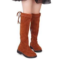 Update Her Cold Weather Footwear With These Girls Knee High Boots Easy To Pair With Just About Anything Knee High Boots Flat Girls Knee High Boots Girls Flats
