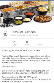 Custom Flyers By Anointed Taco Bar Luncheon Elegant Decor