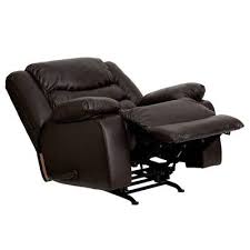 Plush Leather Lever Rocker Recliner With Padded Arms Brown Riverstone Furniture Collection Best Recliner Chair Recliner Chair Affordable Leather Chair