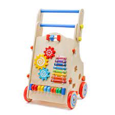 Baby Walker Toys For 18 Month And Up Adjustable Wooden Kids Baby Walker Cart For Toddller Push And Pull Toy Learning Walking Toys For Boys Girls My First Learning Walker Walmart Com