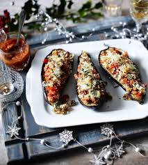 Stuffed Aubergine Recipe Recipe Recipes Food Christmas Food Dinner