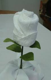Rosa Con Toalla Facial Serviette Origami Pliage Serviette De Bain Pliage Serviette Tissu