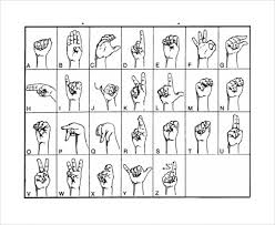 Sample Sign Language Alphabet Chart 9 Documents In Pdf Word