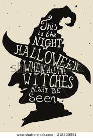 Halloween Grungy Card With Witch In Hat And Quote Stock Vector Vector Quotes Witch Hat Svg Witch Hat Svg Free