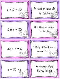 Open Sentence 1 Step Equation Translate And Match Math Expressions Math Intervention Open Sentence