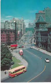 Ny Albany New York Vintage Post Card Plaza Neat Old City Bus Albany New York Vintage Postcards Albany