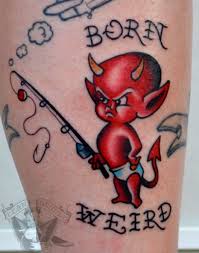 Weird Devil Tattoo Design