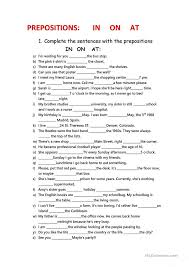 In On At Practice Worksheet Free Esl Printable Worksheets Made By Teachers Prepositional Phrases English Grammar Worksheets English Worksheets For Kids