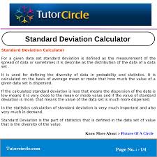 A low standard deviation indicates that data points are generally close to the mean or the average value. Standard Deviation Calculator By Circle Team Issuu
