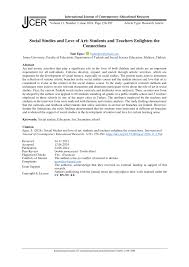 PDF) Social Studies and Love of Art: Students and Teachers Enlighten the  Connections