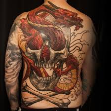 This dragon tattoo gives a perfect look with skull. Dragon Skull Tatoo Best Tattoo Ideas