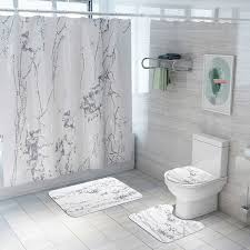 Maybe you would like to learn more about one of these? 4pcs Set New Marble Print Shower Curtain Toilet Carpet Bathroom Anti Slip Mats Partition Curtain Home Decoration Supplies Buy At The Price Of 11 85 In Aliexpress Com Imall Com