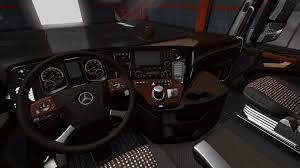 Ets2 Mercedes Actros Mp4 Lux Wood Interior 1 35 X Wood Interiors Mercedes Wood