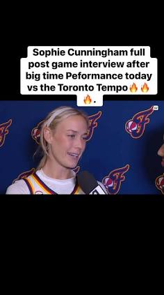 Sophie Cunningham speaking during a post-game interview, do AI tạo