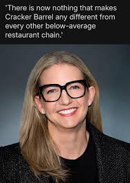 She earns $1MIL a year Cracker Barrel CEO. @GigaBeers