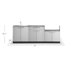 The most common outdoor kitchen cabinet material is metal. Newage Products Outdoor Kitchen Stainless Steel 4 Piece Set Lowe S Canada