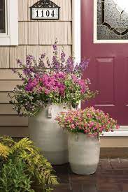 From old milk cans to fruit baskets to antique chairs, anything can be turned into a planter with. 20 Beautiful Front Door Flower Pots For Cheerful House Container Gardening Flowers Container Gardening Plants
