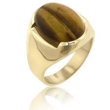 14k Yellow Gold Men S Tiger Eye Stone Ring Men S Rings Stone Rings Rings