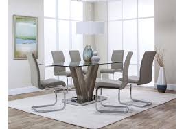 Your dining room will benefit from a sense of openness with a glass table. Lacks Veneto 7 Pc Dining Set Glass Dining Table Set Dining Room Sets Living Room Dining Room Combo