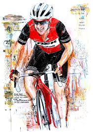 Richie Porte Team Trek Segafredo Gewinnt Die 6 Etappe Der 21 Santos Tour Down Under 2019 100x70cm Cycling Art Road Racing Cycling Segafredo