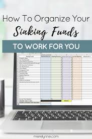 how to organize your sinking funds