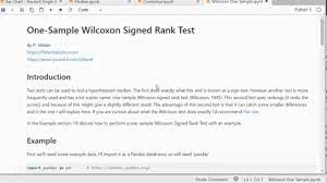 Python One Sample Wilcoxon Signed Rank Test Youtube