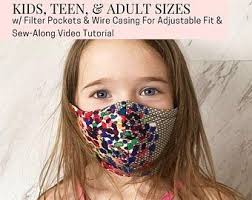 Face Mask Sewing Pattern Pdf Mask With Filter Pocket For Kids Etsy In 2020 Sewing Patterns For Kids Face Masks For Kids Sewing Patterns