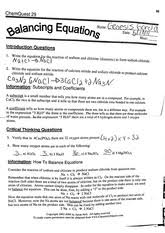 Are you one of them if so, below are some questions to help you out? Balancing Equations Homework Answer Key