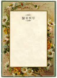 Printable Vintage Menu Cornici Sfondi Vintage