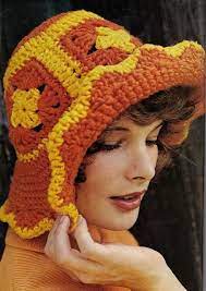 Crochet Granny Squares A Floppy Hat Grandmother S Pattern Book 70s Crochet Crochet Hat Pattern Crochet