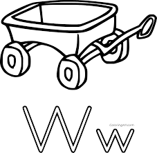 Cut out both wagon shapes. Wagon And Letter W Coloring Page Coloringall