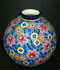French Longwy Vase Ceramics Pottery Vase Pottery Painting Ceramic Art
