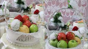 Gubahan hantaran simple hiasan bakul buah. Gubahan Hantaran Simple Hiasan Bakul Buah 2 Tema Putih Suci Youtube