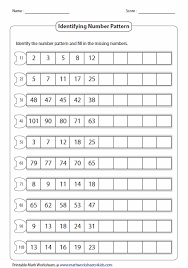 Pattern Worksheets Number Patterns Identifying Numbers Math Patterns