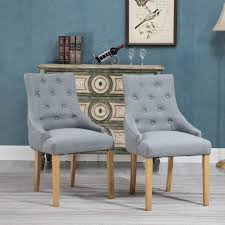Chairs that have panels of fabric surrounded by exposed wood frames are a simpler project for reupholster a dining room chair. Boju Grey Fabric Dining Chairs With Arms Set Of 2 With Button Comfy Occasional Armchairs Upholstered Chairs Wood Legs Chairs Living Room Bedroom Kitchen Chairs With Armrest Pair For Restaurant Buy Online