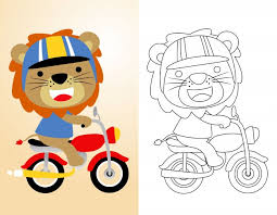 We have collected 38+ bike riding coloring page images of various designs for you to color. Premium Vector Coloring Book Or Page With Cute Lion Riding Motorcycle