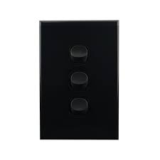 There are a range of different light switches to choose from based on the functionality you're looking for. Light Switch 3 Gang Black 10amp 250v Ac Basix S Series