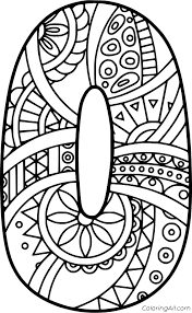 I see a number zero coloring page. Zentangle Number 0 Coloring Page Coloringall