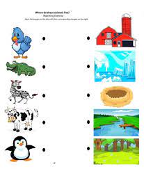 Free Printable Matching Animals To Their Home Worksheet 6 Crafts And Worksheets Animal Activities For Kids Farm Animals Preschool Animal Habitats Preschool