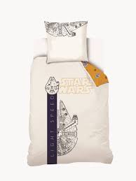 Faites le meilleur choix pour bien dormir. Parure Housse De Couette Reversible Taie D Oreiller Enfant Star Wars Blanc Jaune Dore Star Wars