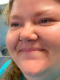 Sisters bonding through piercing! ￼ I had so much fun with these awesome  sisters! Marissa got a super cute new Helix Piercing! Mikaela got a  beautiful new Septum Piercing with Lavender Opal ￼￼￼